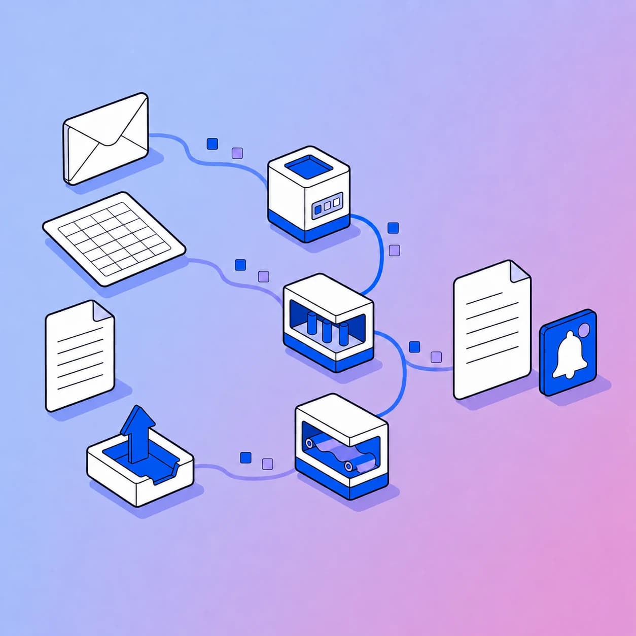 Illustration eines automatisierten Unternehmensprozesses